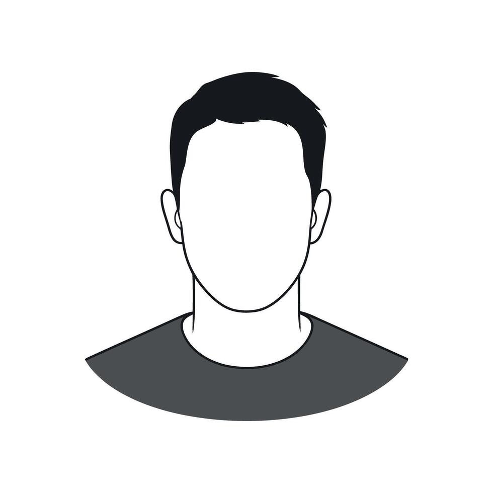 generic faceless male avatar profile picture in simple design for website or app vector